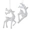 KSA Pack of 12 Silver and White Glittered Reindeer Christmas Ornaments 17